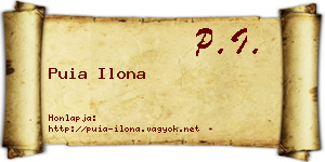 Puia Ilona névjegykártya